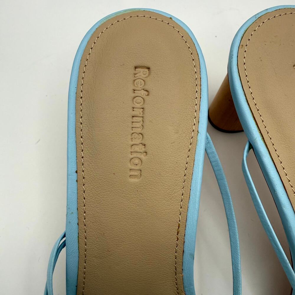 Reformation Rachel Heeled women powder blue strappy Sandals 8.5 - Picture 3 of 8